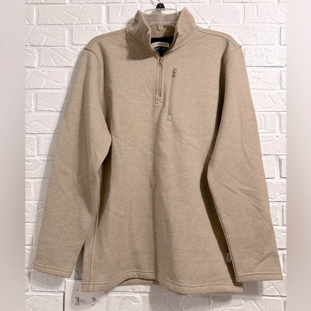 NWT Magellan Hickory Canyon 1/4 Zip Timber Wolf Heather Fleece Lined Jacket